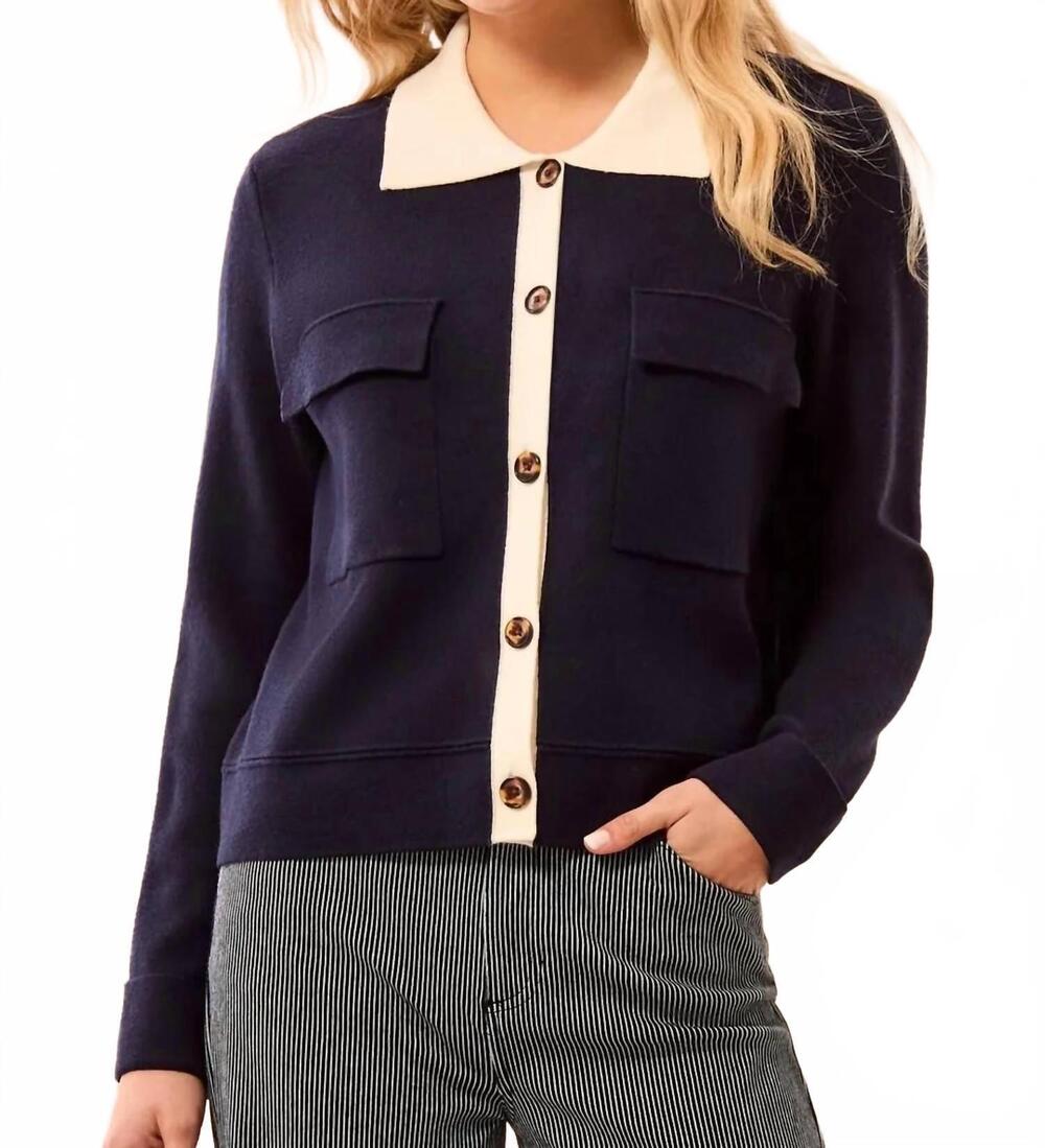 NEW TRIBAL women's buttoned sweater in sapphire